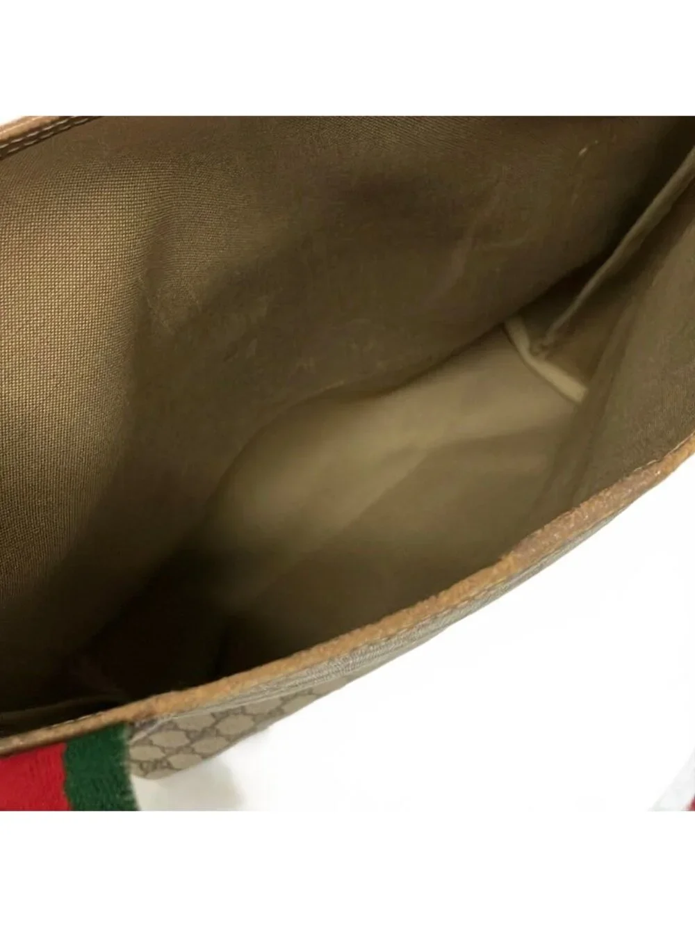Gucci Tote Sherry GG Plus Supreme Gray Beige Dark Brown Multi Leather